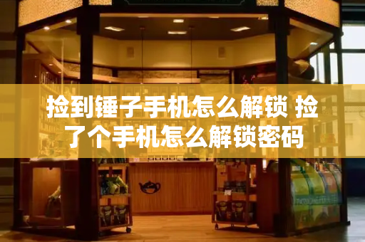 捡到锤子手机怎么解锁 捡了个手机怎么解锁密码