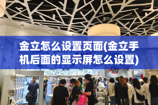 金立怎么设置页面(金立手机后面的显示屏怎么设置)
