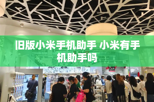 旧版小米手机助手 小米有手机助手吗