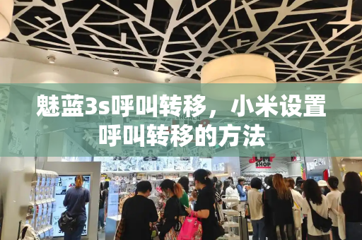 魅蓝3s呼叫转移，小米设置呼叫转移的方法