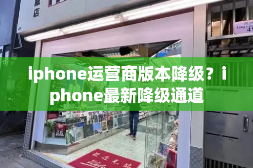 iphone运营商版本降级？iphone最新降级通道-第1张图片-星选测评