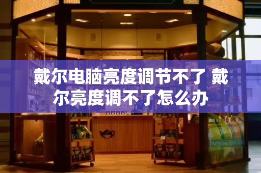 戴尔电脑亮度调节不了 戴尔亮度调不了怎么办