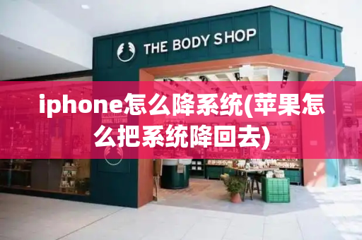 iphone怎么降系统(苹果怎么把系统降回去)