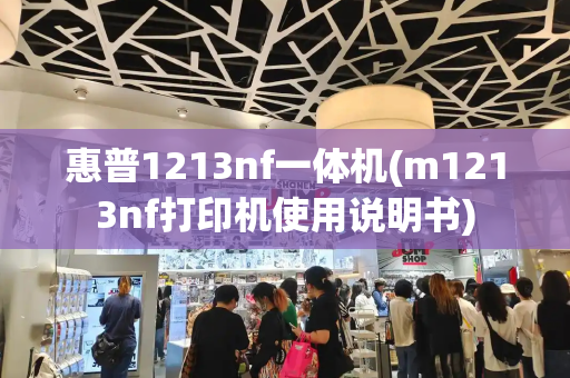 惠普1213nf一体机(m1213nf打印机使用说明书)
