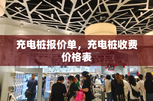 充电桩报价单，充电桩收费价格表-第1张图片-星选测评