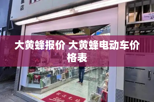 大黄蜂报价 大黄蜂电动车价格表-第1张图片-星选测评