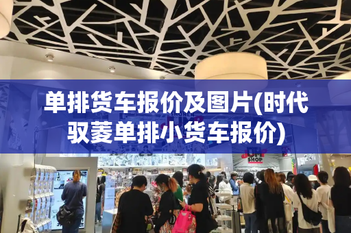 单排货车报价及图片(时代驭菱单排小货车报价)-第1张图片-星选测评