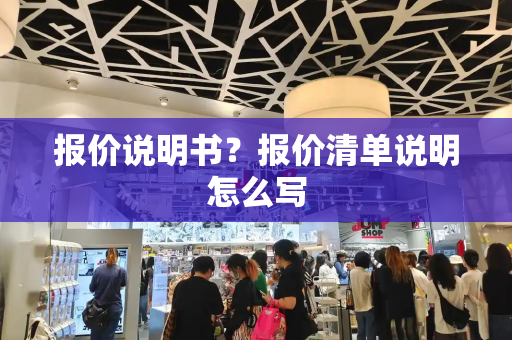 报价说明书？报价清单说明怎么写