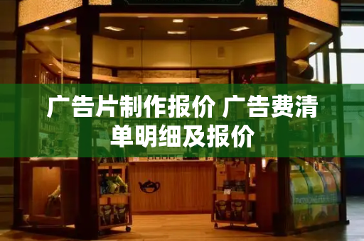 广告片制作报价 广告费清单明细及报价