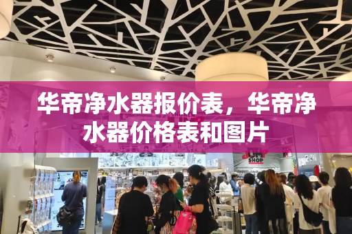 华帝净水器报价表，华帝净水器价格表和图片