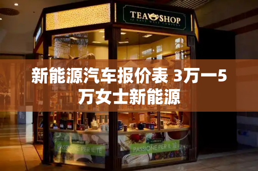 新能源汽车报价表 3万一5万女士新能源