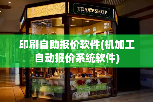 印刷自助报价软件(机加工自动报价系统软件)
