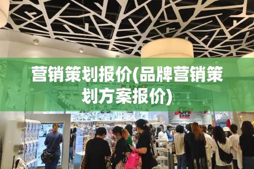 营销策划报价(品牌营销策划方案报价)-第1张图片-星选测评