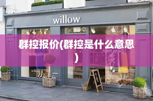 群控报价(群控是什么意思)