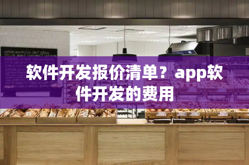 软件开发报价清单？app软件开发的费用