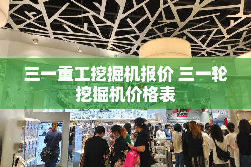 三一重工挖掘机报价 三一轮挖掘机价格表-第1张图片-星选测评