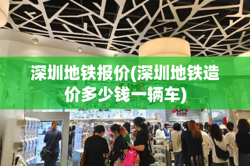 深圳地铁报价(深圳地铁造价多少钱一辆车)-第1张图片-星选测评