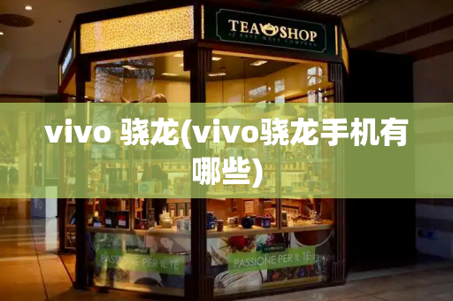 vivo 骁龙(vivo骁龙手机有哪些)-第1张图片-星选测评