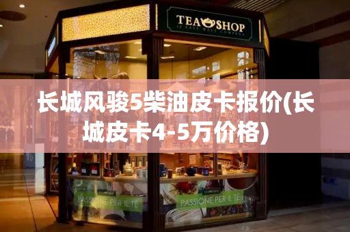 长城风骏5柴油皮卡报价(长城皮卡4-5万价格)-第1张图片-星选测评