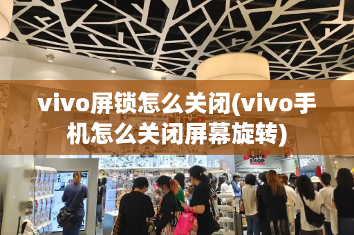 vivo屏锁怎么关闭(vivo手机怎么关闭屏幕旋转)