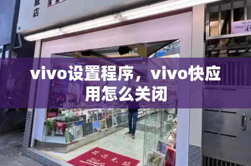 vivo设置程序，vivo快应用怎么关闭-第1张图片-星选测评