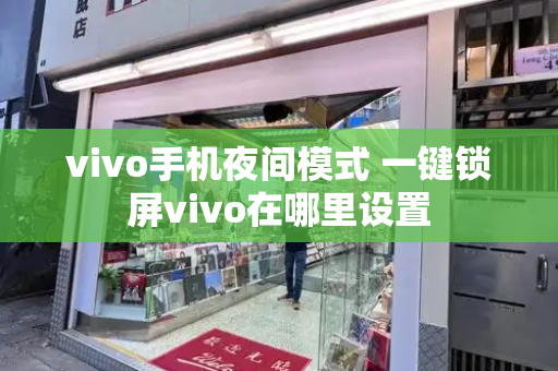 vivo手机夜间模式 一键锁屏vivo在哪里设置-第1张图片-星选测评