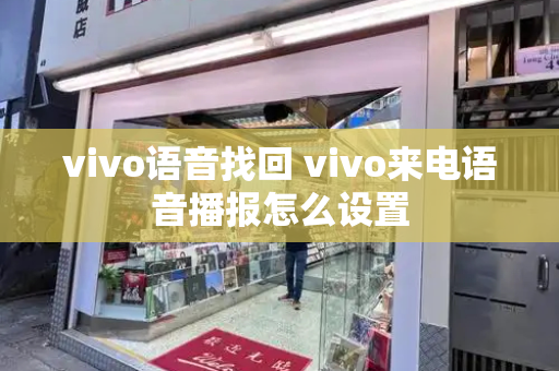vivo语音找回 vivo来电语音播报怎么设置