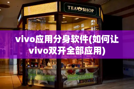 vivo应用分身软件(如何让vivo双开全部应用)-第1张图片-星选测评
