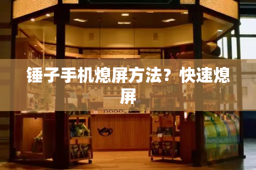 锤子手机熄屏方法？快速熄屏-第1张图片-星选测评