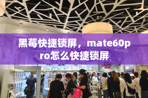 黑莓快捷锁屏，mate60pro怎么快捷锁屏