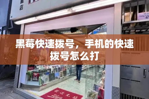 黑莓快速拨号，手机的快速拨号怎么打-第1张图片-星选测评