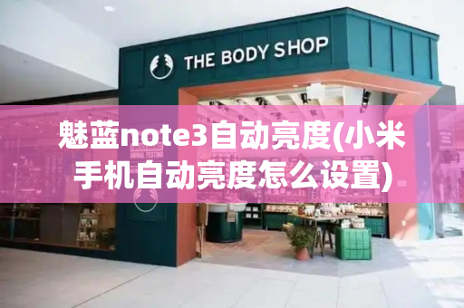 魅蓝note3自动亮度(小米手机自动亮度怎么设置)