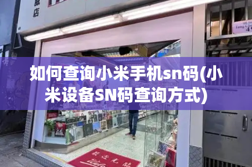 如何查询小米手机sn码(小米设备SN码查询方式)-第1张图片-星选测评
