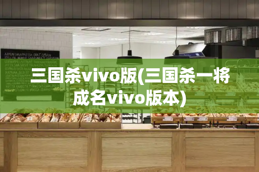 三国杀vivo版(三国杀一将成名vivo版本)